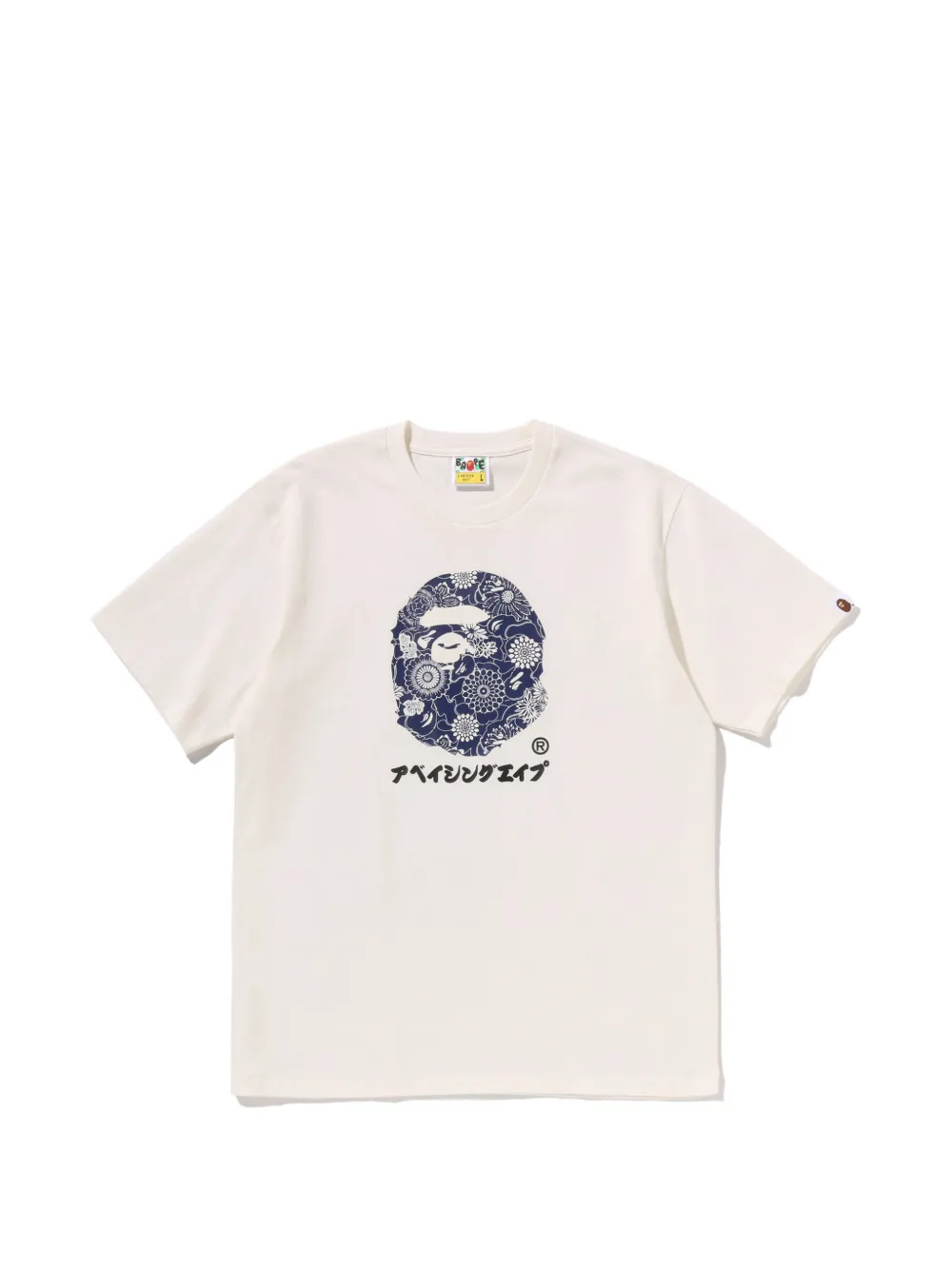 A BATHING APE® floral-print T-shirt - Toni neutri