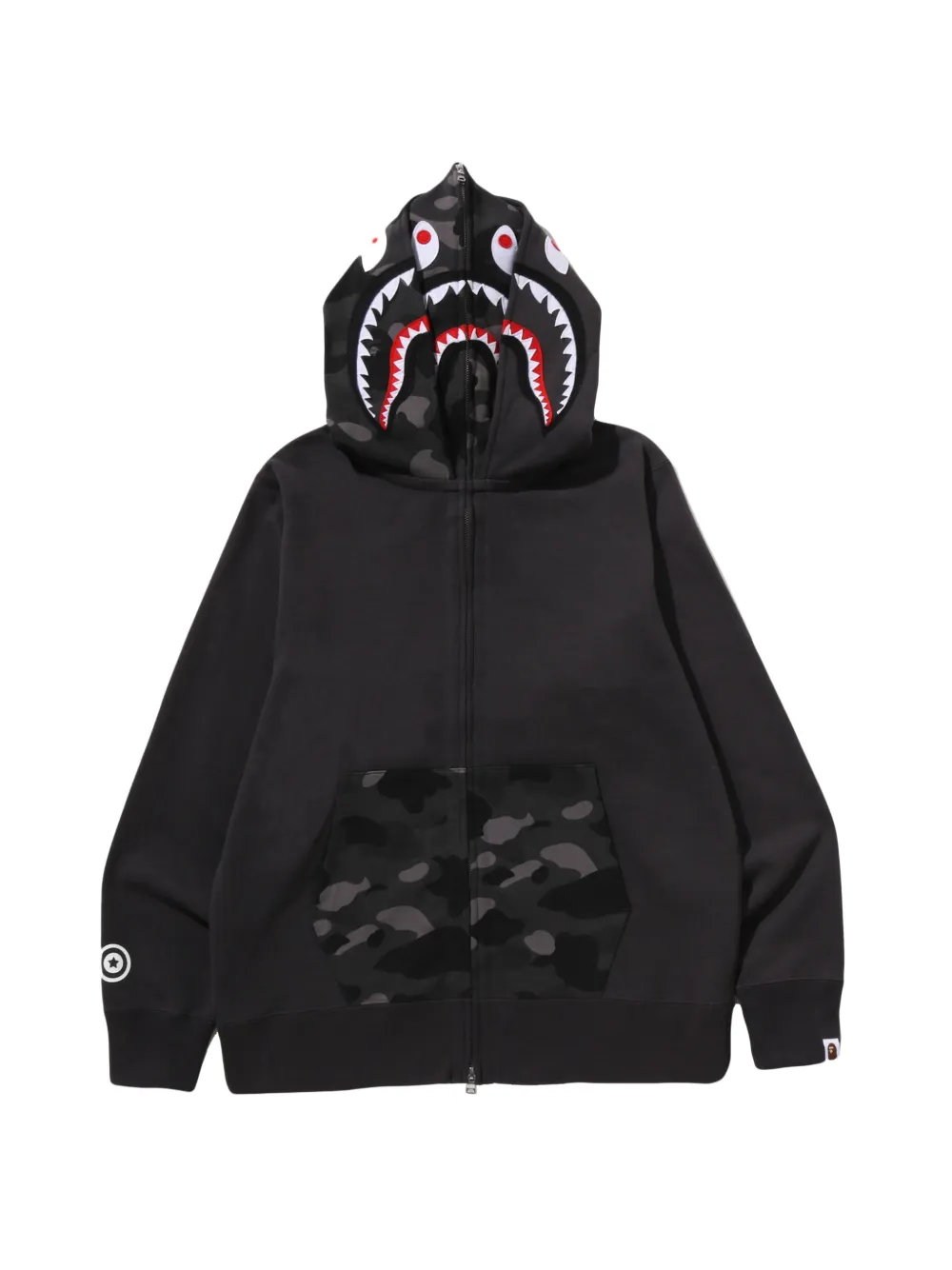A BATHING APE Hoodie met rits Zwart