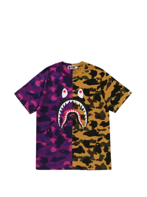 A BATHING APE® Split Camo Shark cotton T-shirt