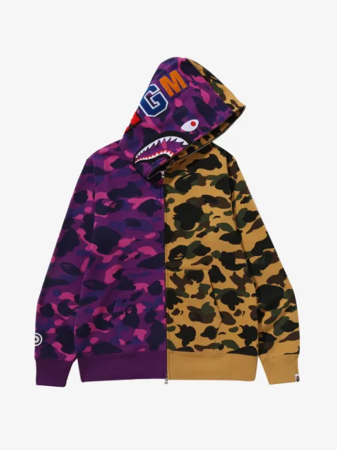A BATHING APE® split-camo full-zip hoodie