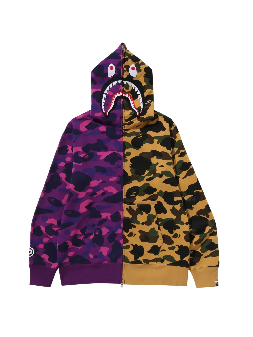 A BATHING APE Hoodie met rits en split Paars