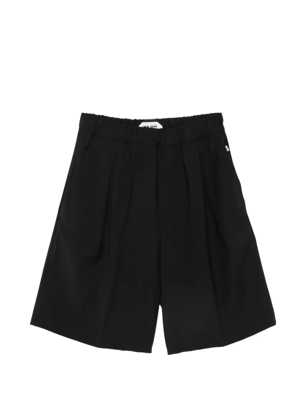New York Resident pleated-detail elasticated-waist shorts - Nero