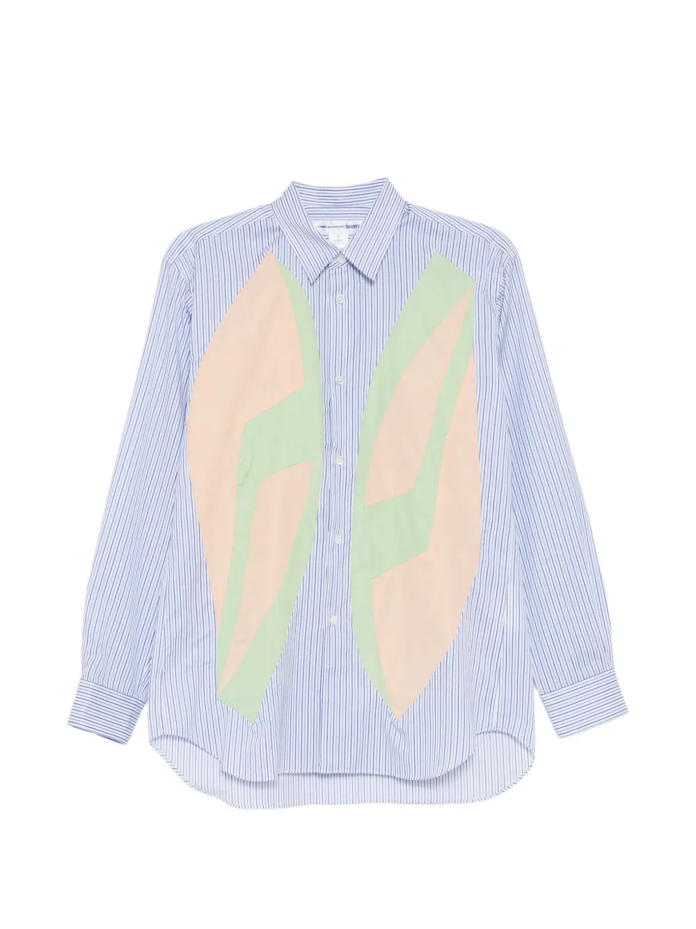 Comme Des Garçons Shirt striped patchwork shirt - Blu