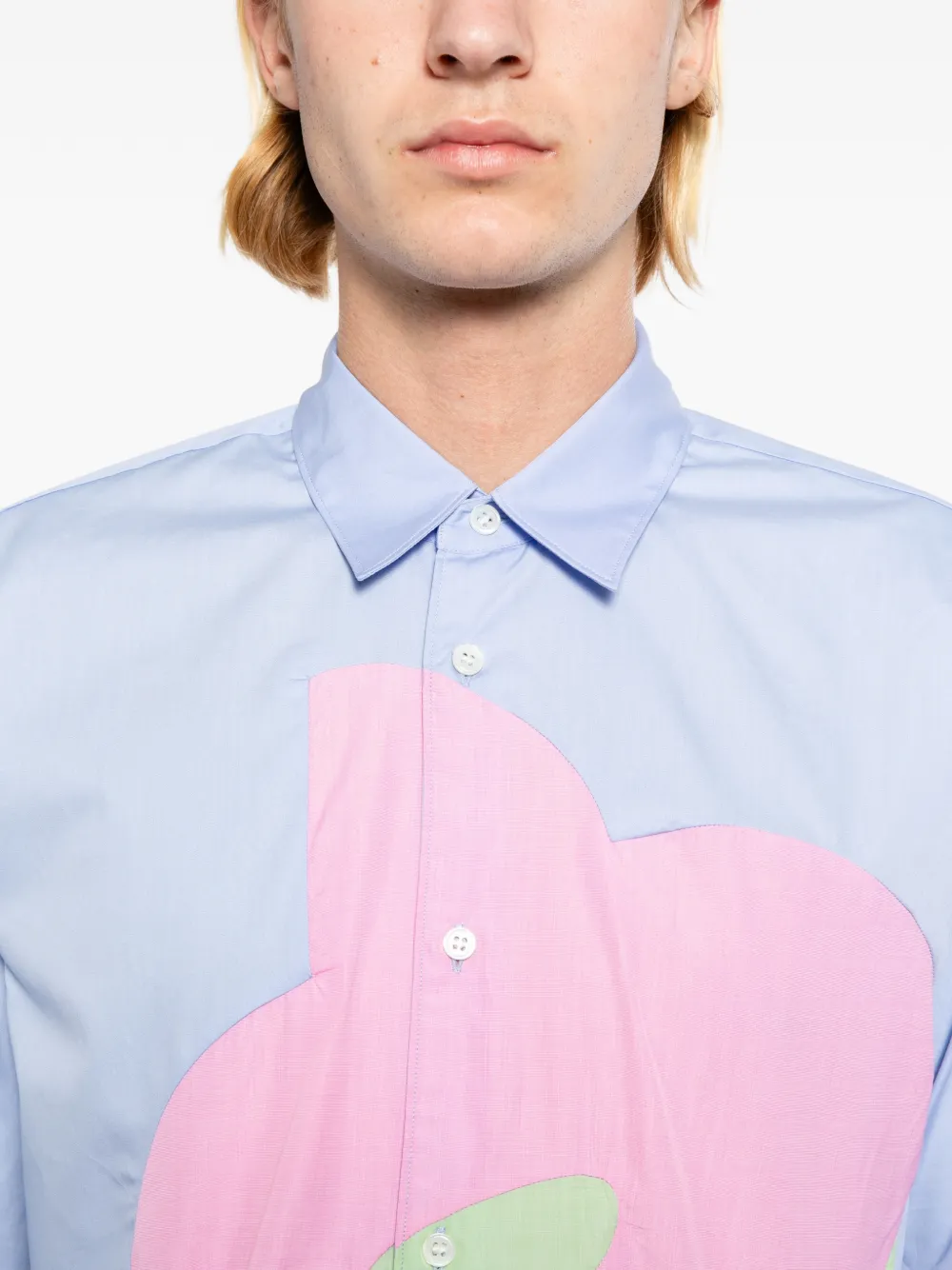 Comme Des Garçons Shirt Blouse met vlak Blauw