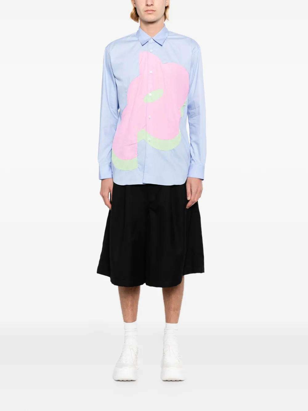 Comme Des Garçons Shirt Blouse met vlak Blauw