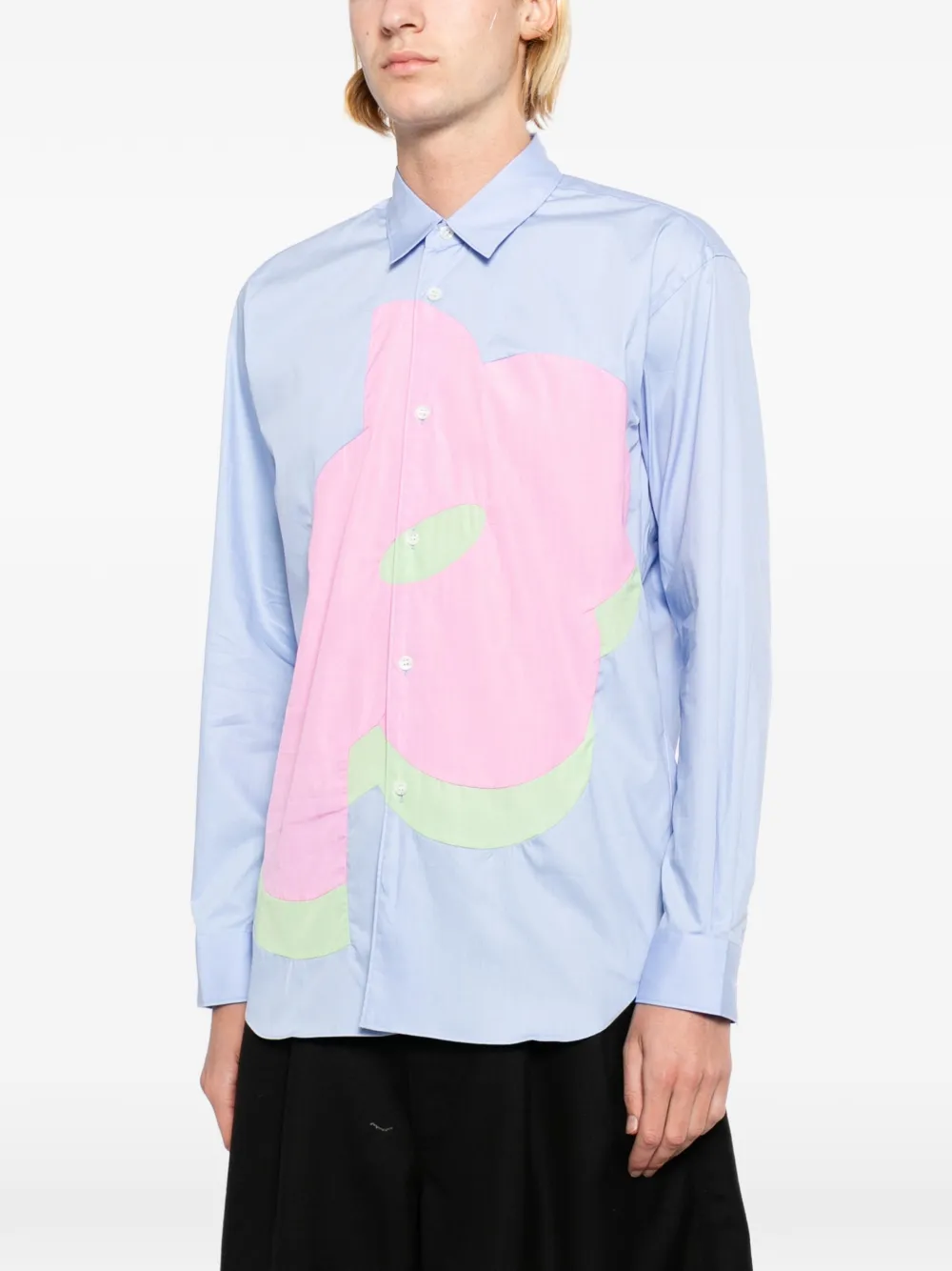 Comme Des Garçons Shirt Blouse met vlak Blauw