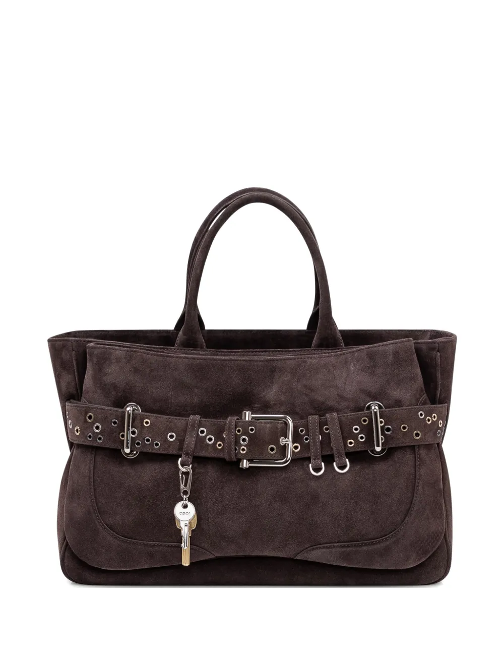 Osoi eyelet belted tote - Marrone
