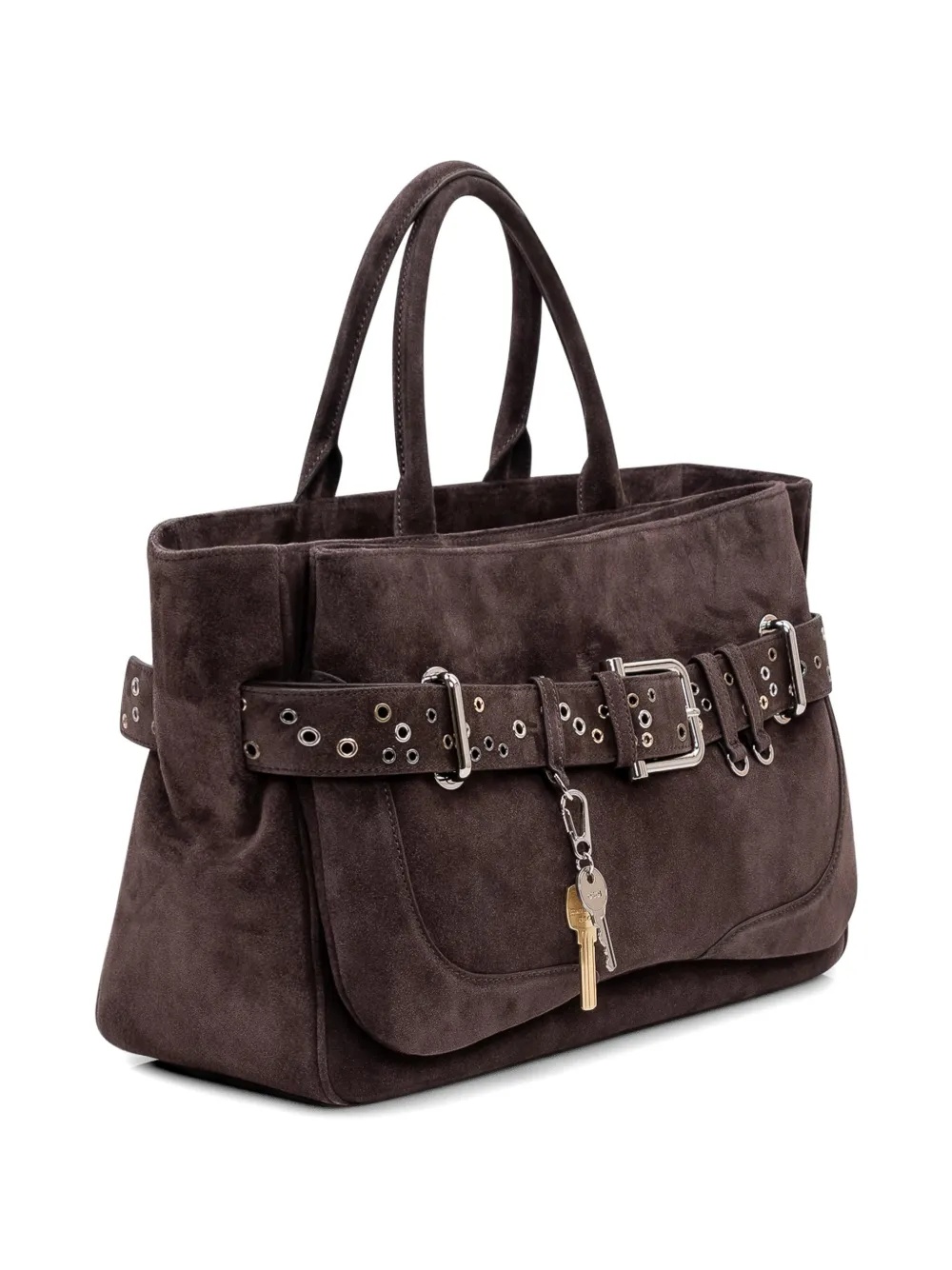  Osoi Eyelet Belted Tote - Brown 