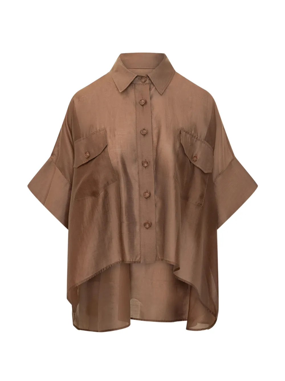 LE SULLY STUDIO oversized pocket shirt - Braun