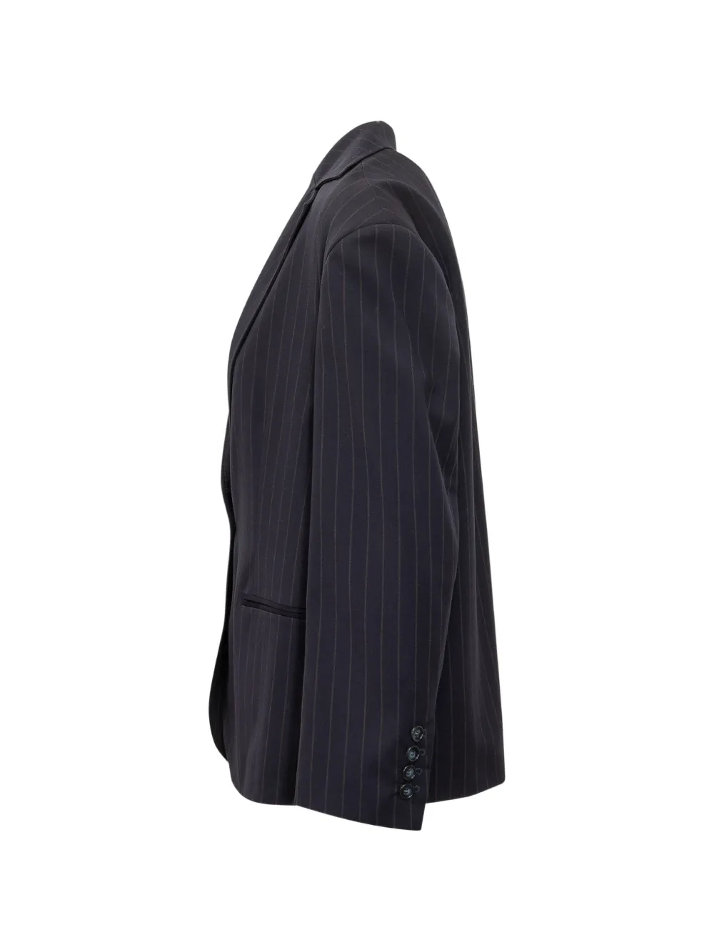  Le Sully Studio Pinstripe Button Jacket - Blue 