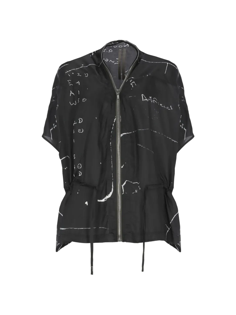 Rick Owens Sail printed zip-up jacket - Nero