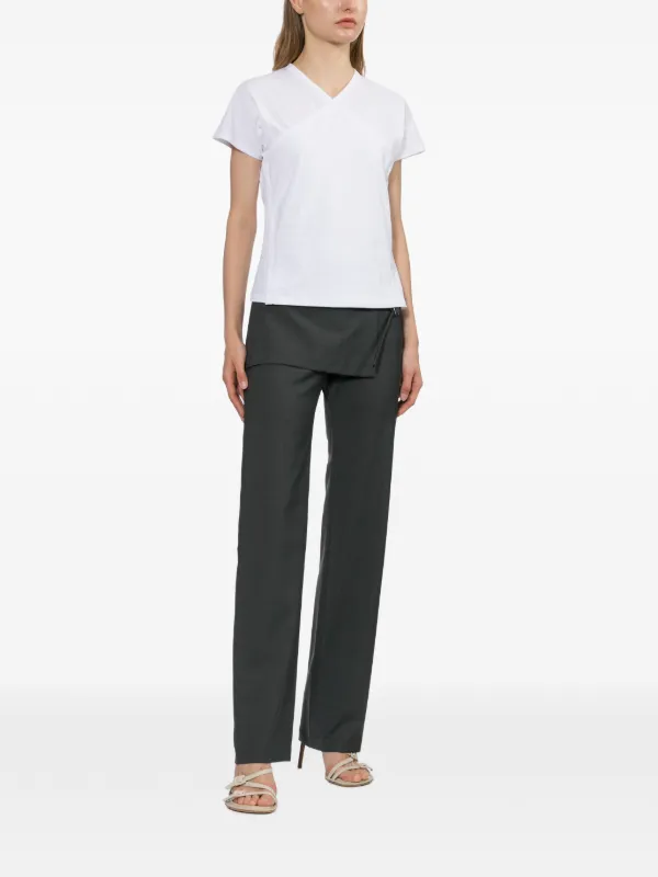 Paloma Wool Archive wrap-panel straight-leg Trousers | Grey