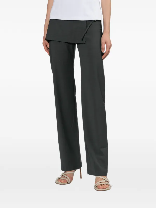 Paloma Wool Archive wrap-panel straight-leg Trousers | Grey