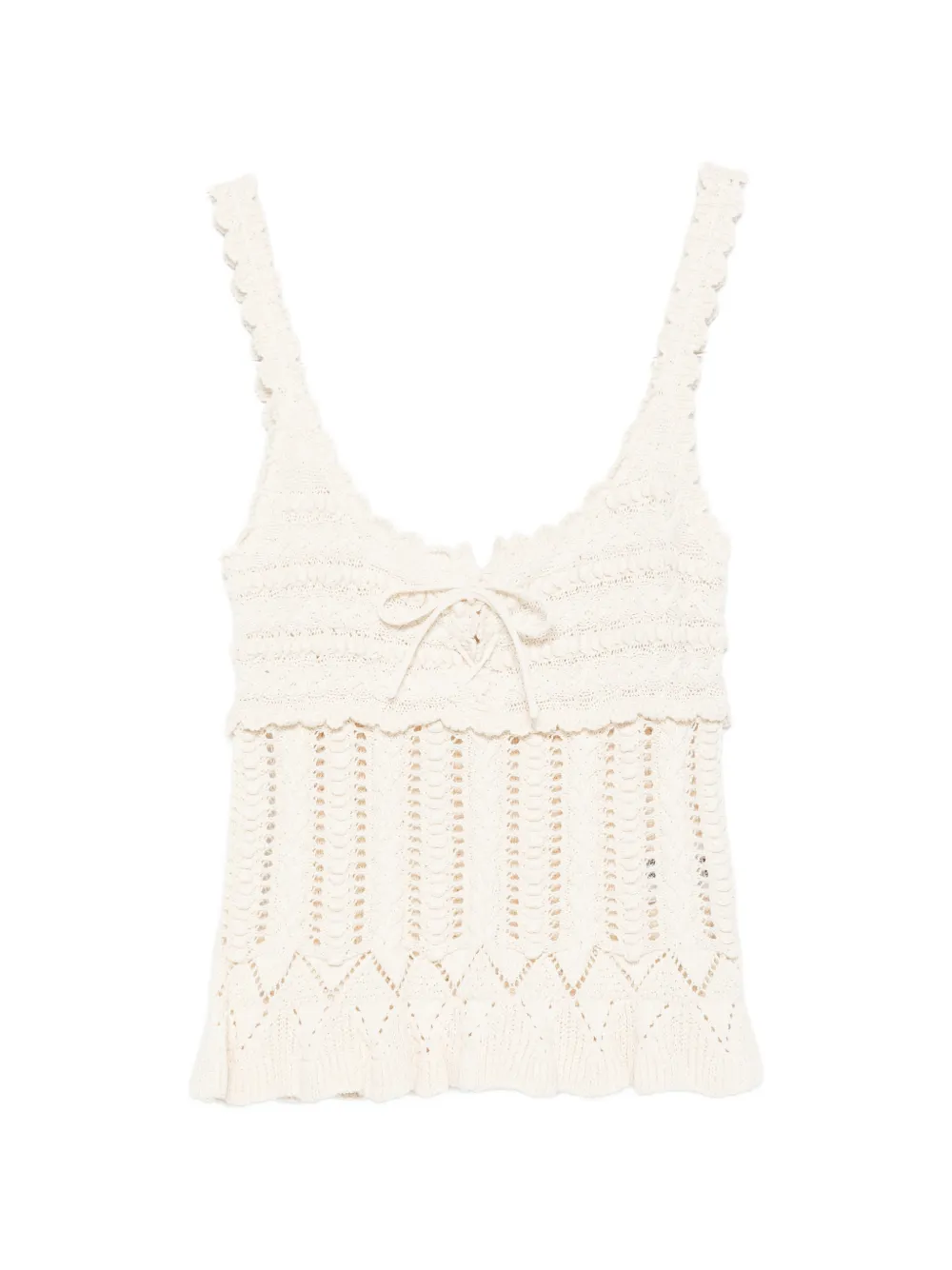 ISABEL MARANT Neves ribbon crochet tank top - Toni neutri