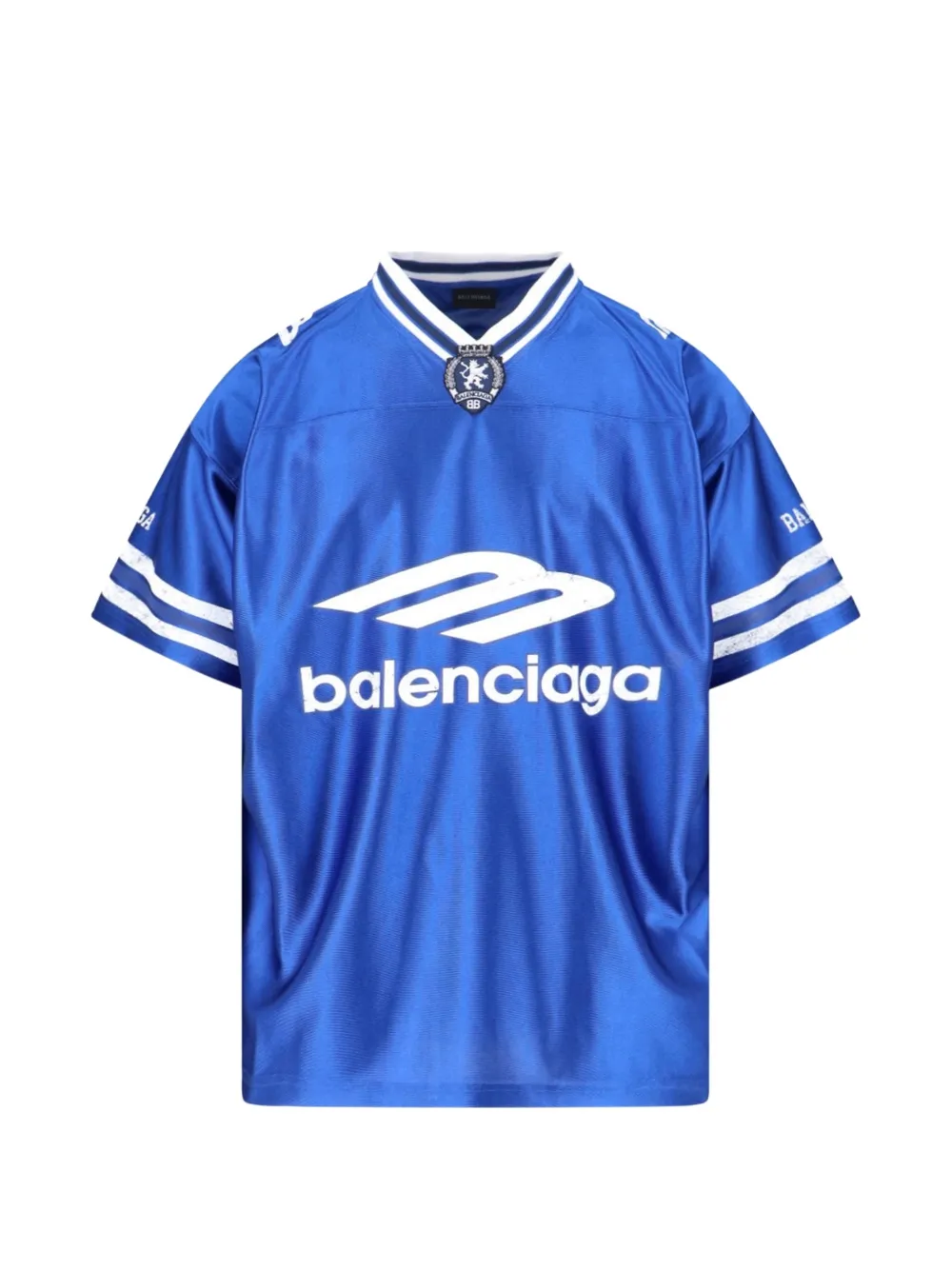 Balenciaga 3B football V-neck T-shirt - Blu