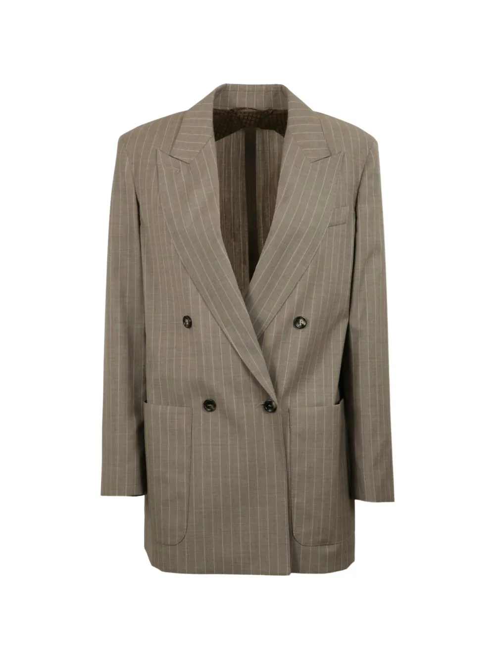 Max Mara Blazer doppiopetto gessato - Marrone