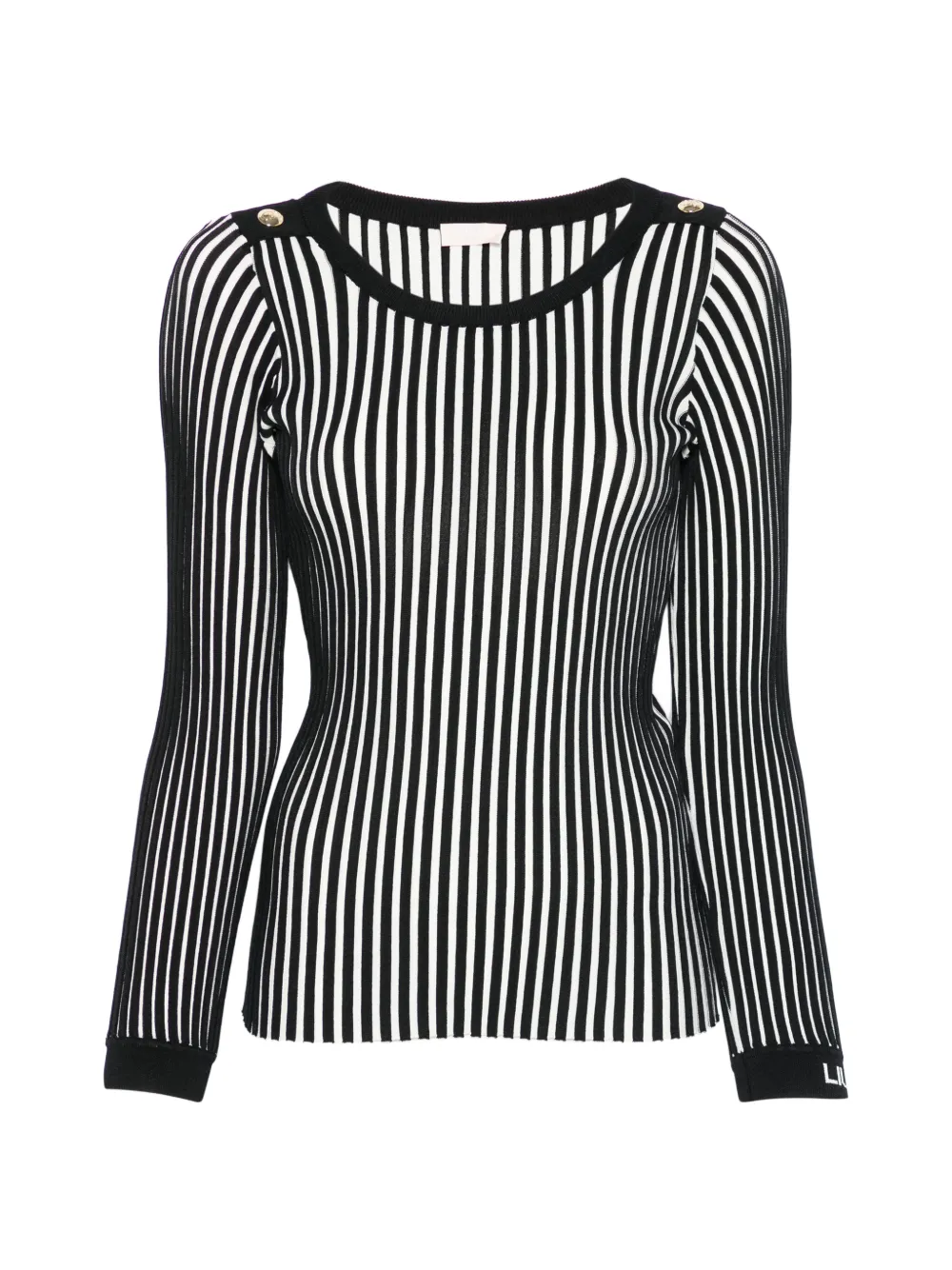 LIU JO striped button top - Nero