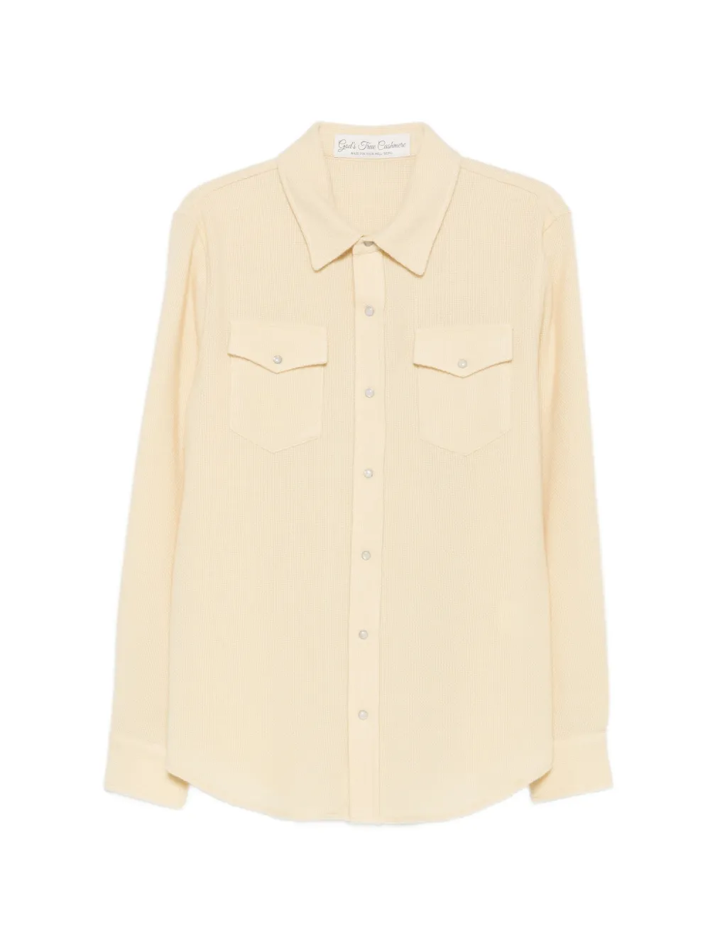 GOD'S TRUE CASHMERE waffle-knit button-down shirt - Giallo