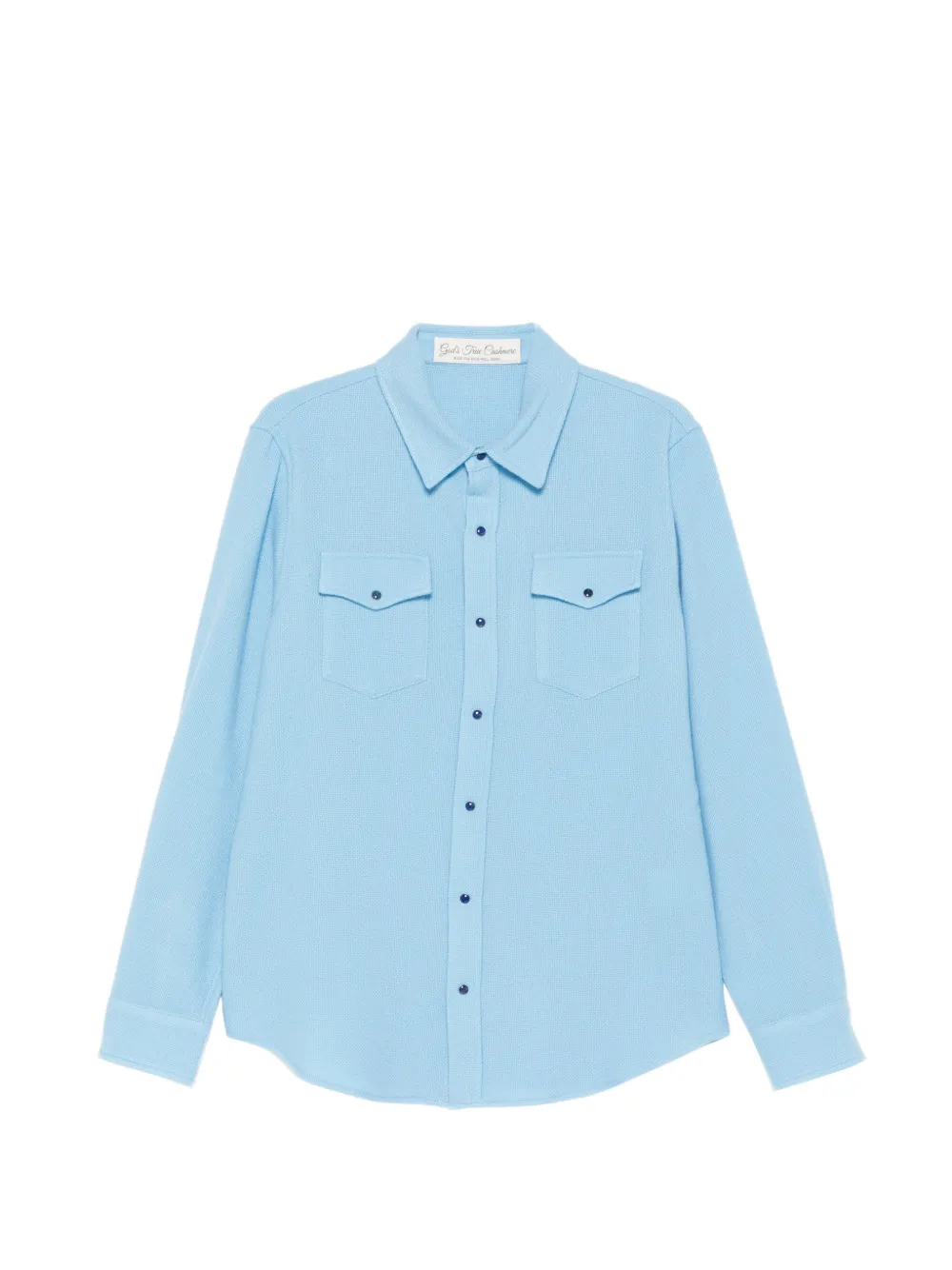 GOD'S TRUE CASHMERE cashmere flap-pocket shirt - Blu