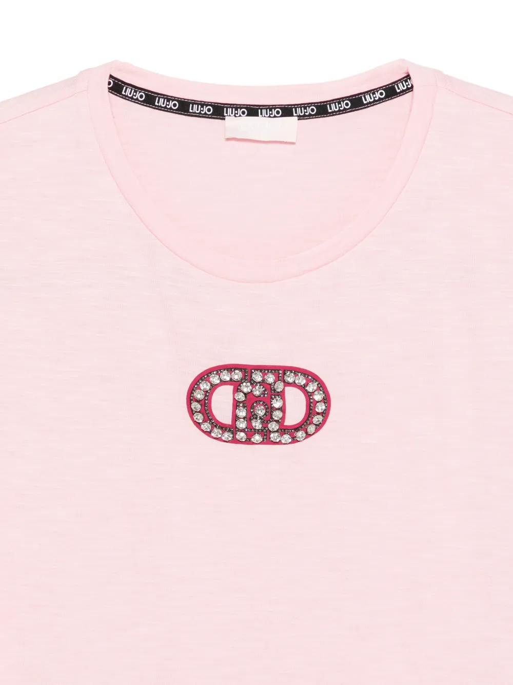LIU JO Verfraaid T-shirt met ronde hals Roze