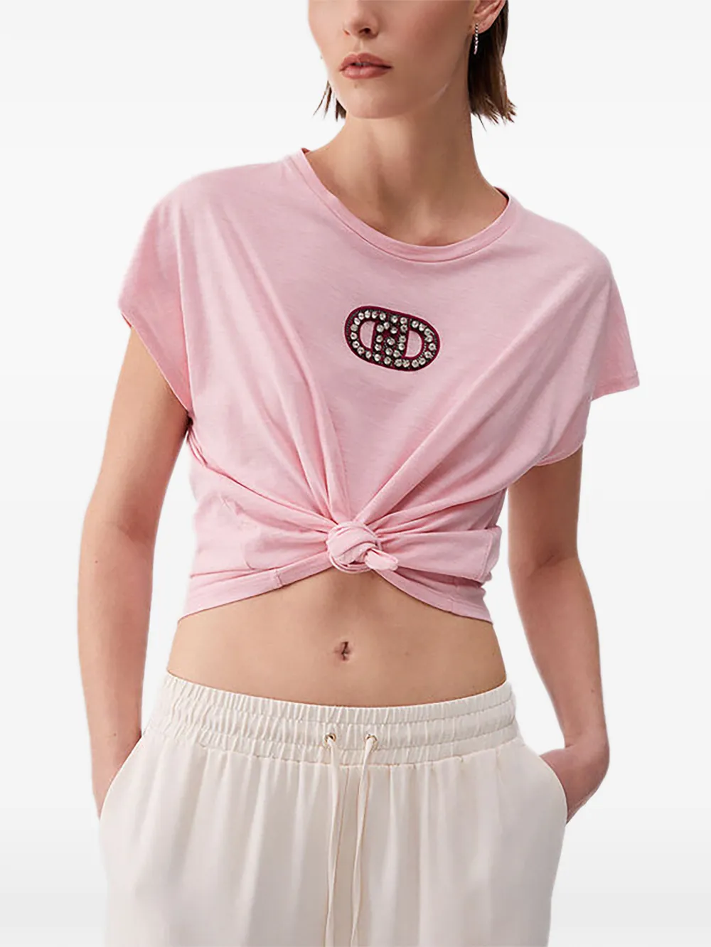 LIU JO embellished round-neck T-shirt - Rosa
