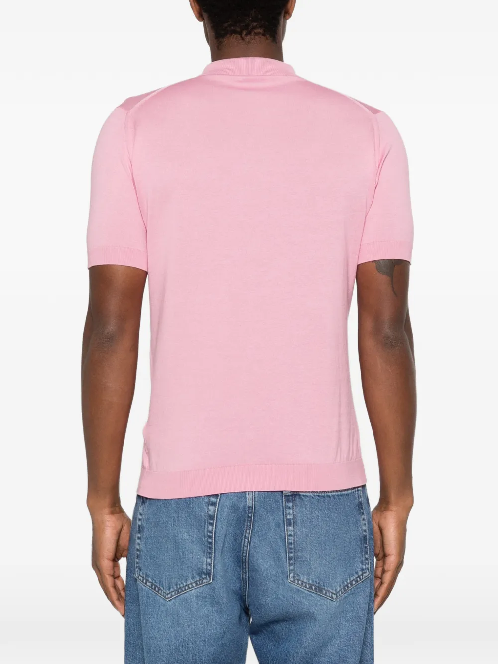 John Smedley Adria katoenen poloshirt Roze