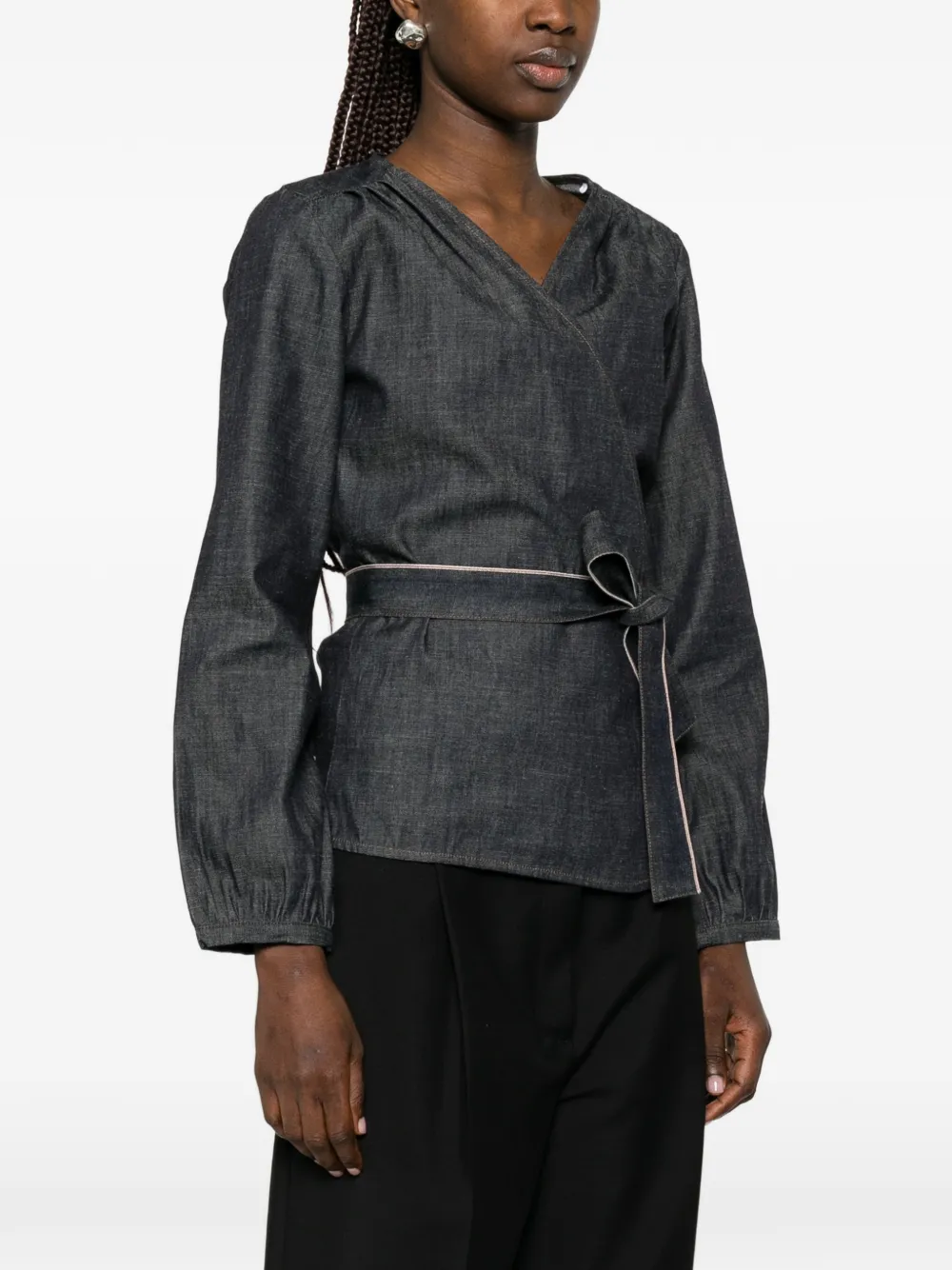 Nine In The Morning Blouse met v-hals Grijs