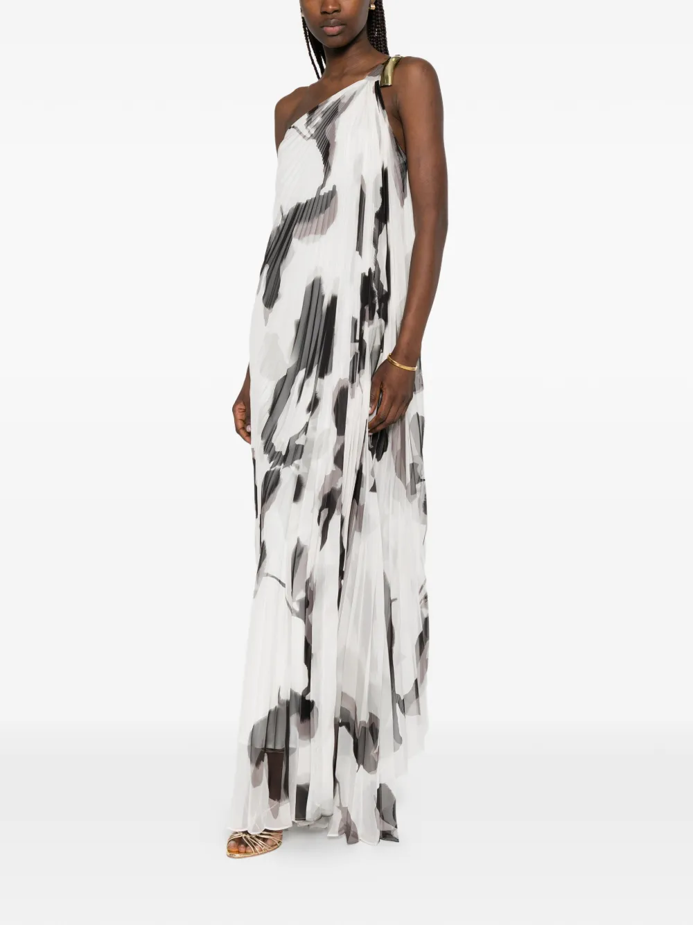 Max Mara Maxi-jurk met bloemenprint Wit