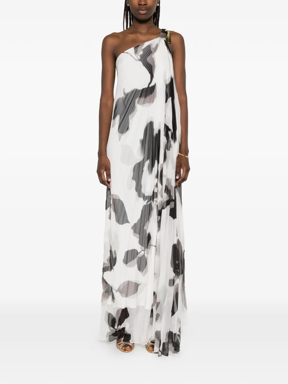Max Mara Maxi-jurk met bloemenprint Wit