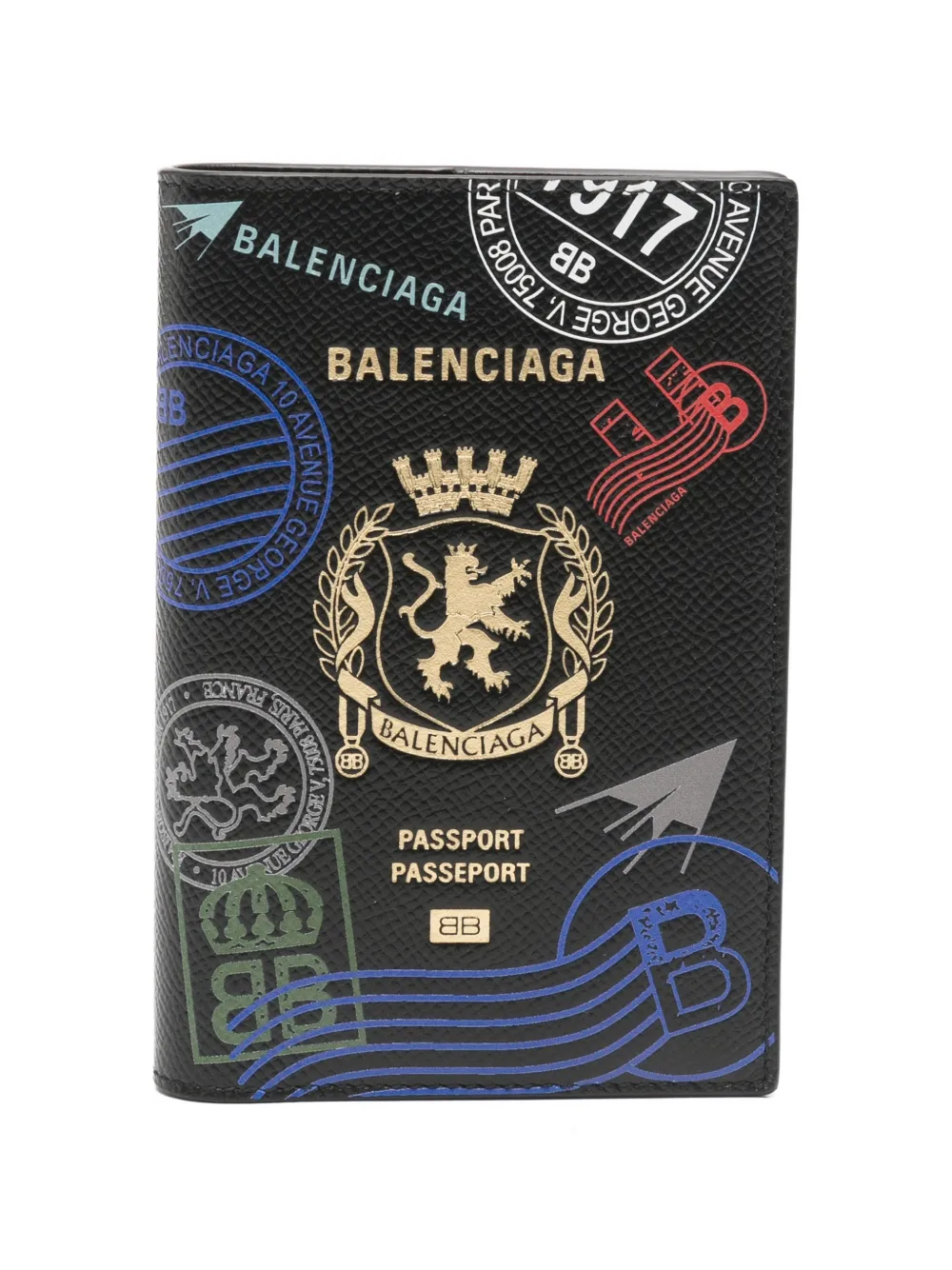 Balenciaga graphic-print passport holder - Schwarz