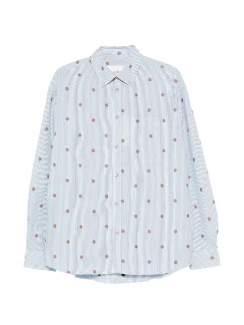 Les Deux Kolton stripe-pattern basketball-embroidered shirt