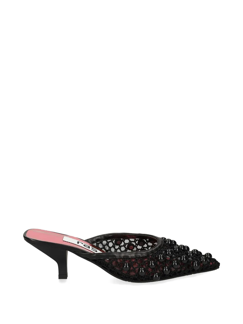 Ras beaded mesh mules Zwart