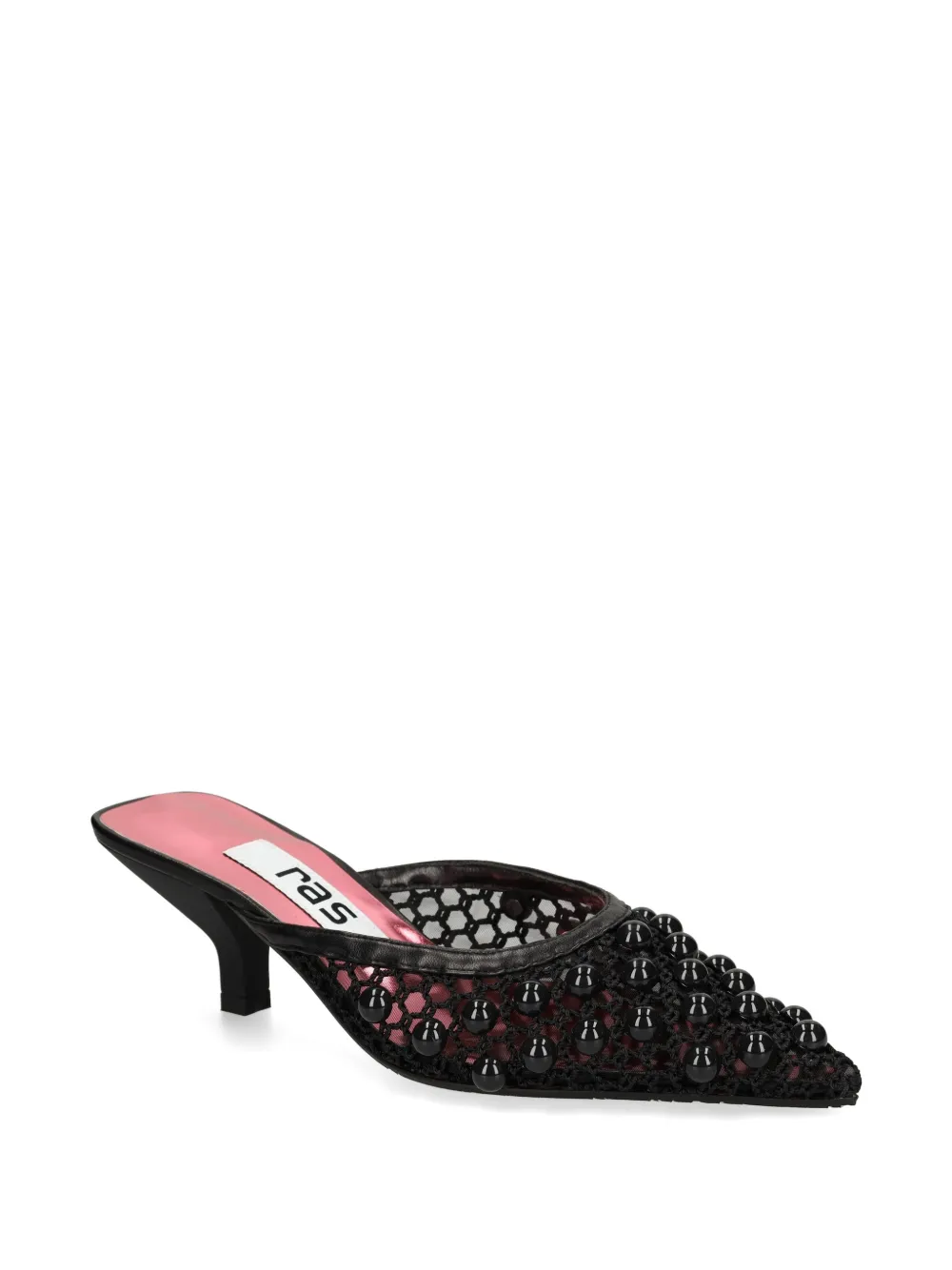 Ras beaded mesh mules Zwart