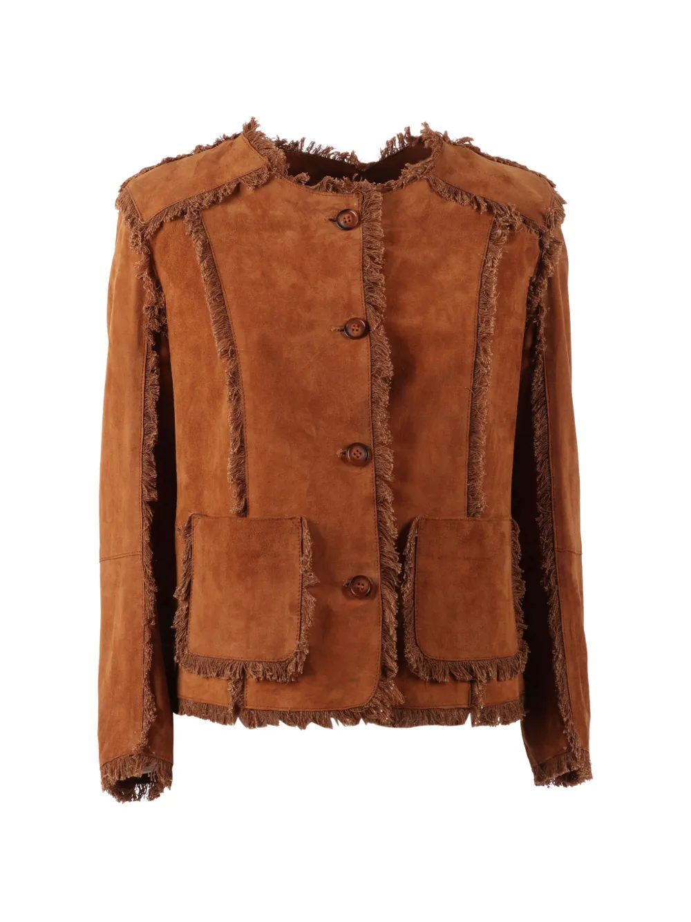 BULLY fringed suede jacket - Marrone