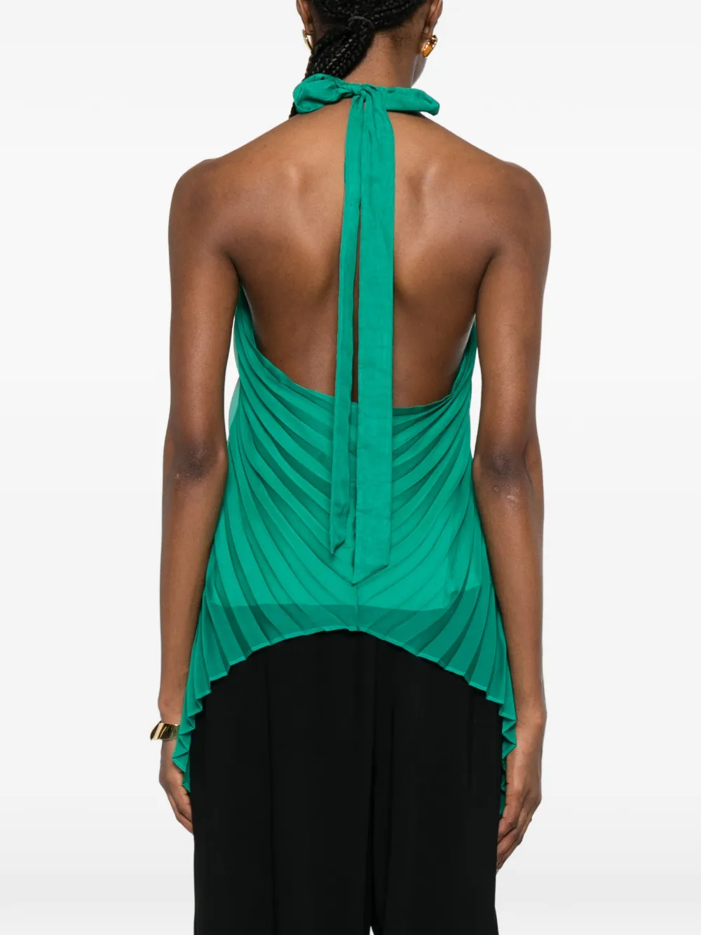 Max Mara Mxevalzer top met plooien en ring Groen