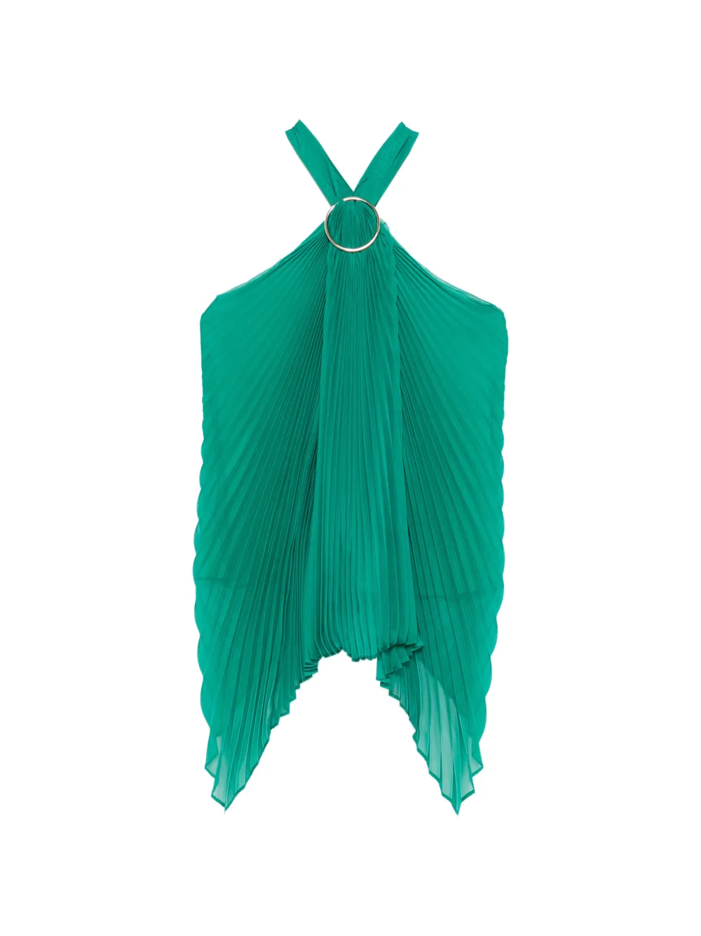 Max Mara Mxevalzer ring pleated top - Verde