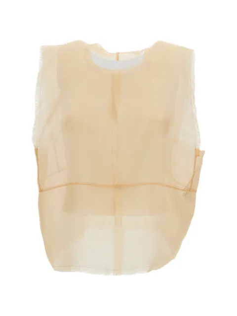 HUI MILANO Ciro sheer silk-organza top