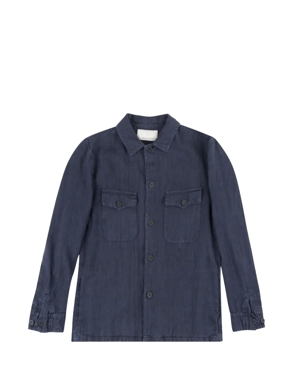 original vintage style pocket buttoned overshirt - Blau