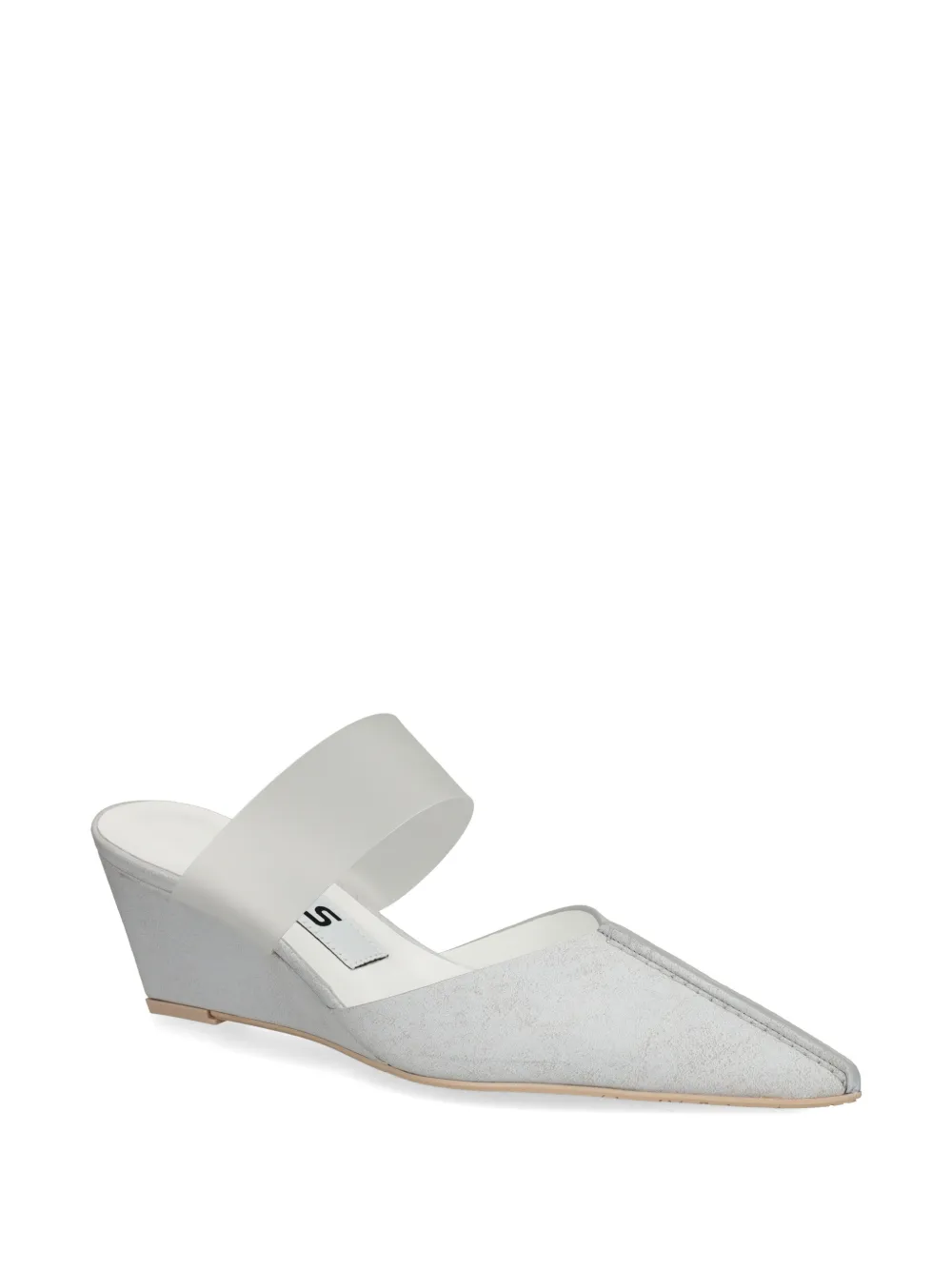 Ras square toe leather mules Grijs