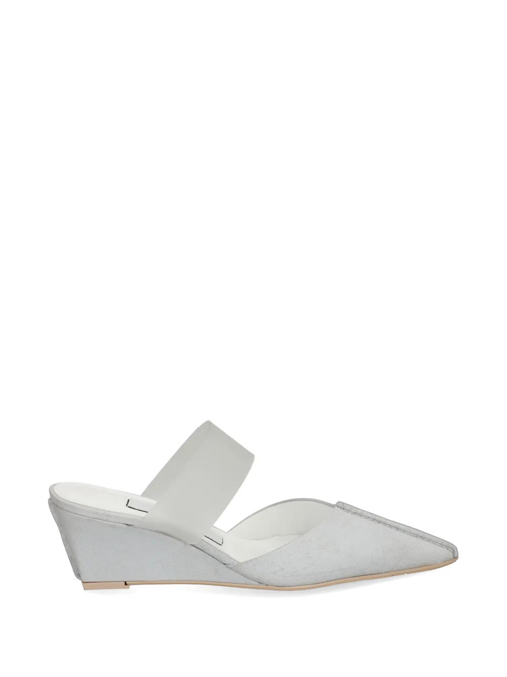 Ras square toe leather mules Grijs