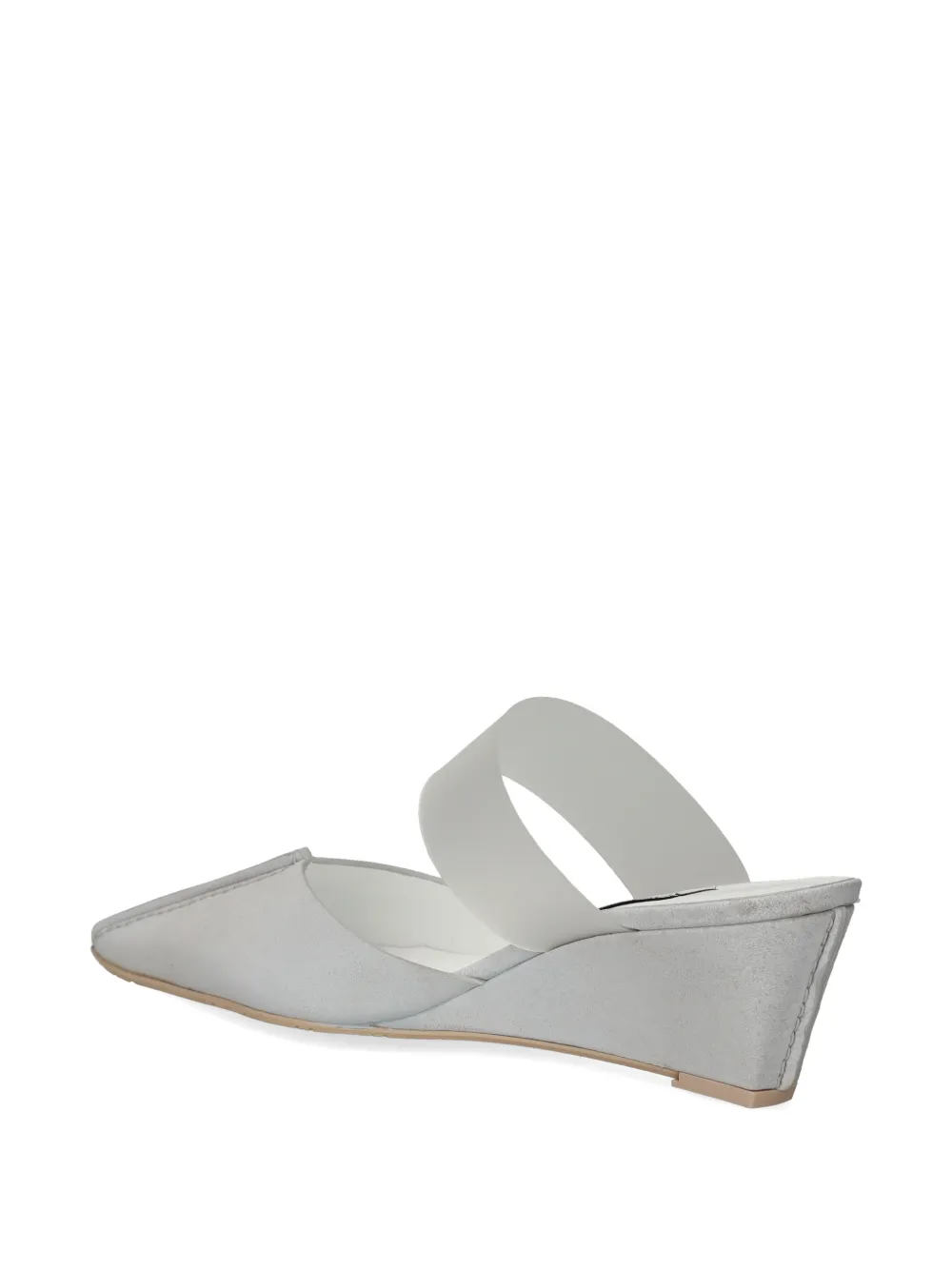 Ras square toe leather mules Grijs