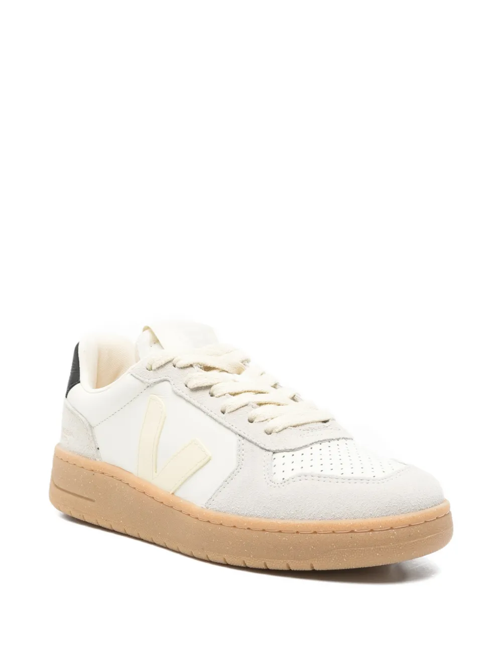 VEJA V-82 suede panelled sneakers Beige