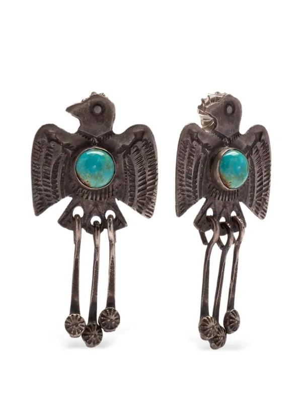 Fortela Bird Drop Earrings in Black