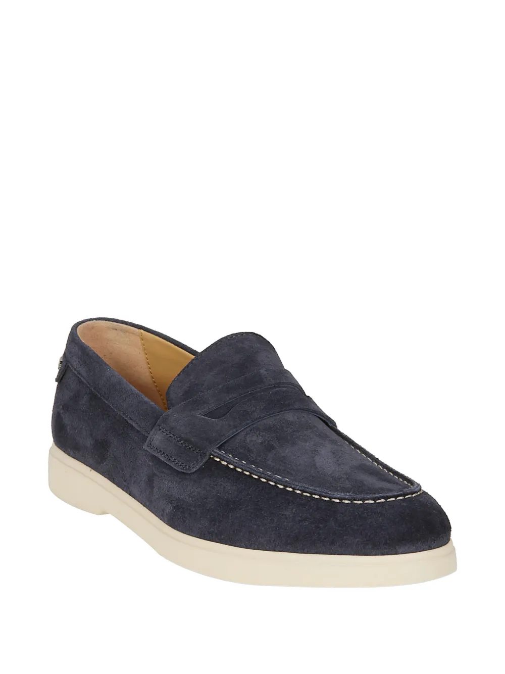 Baldinini contrast-trim suede loafers Blauw