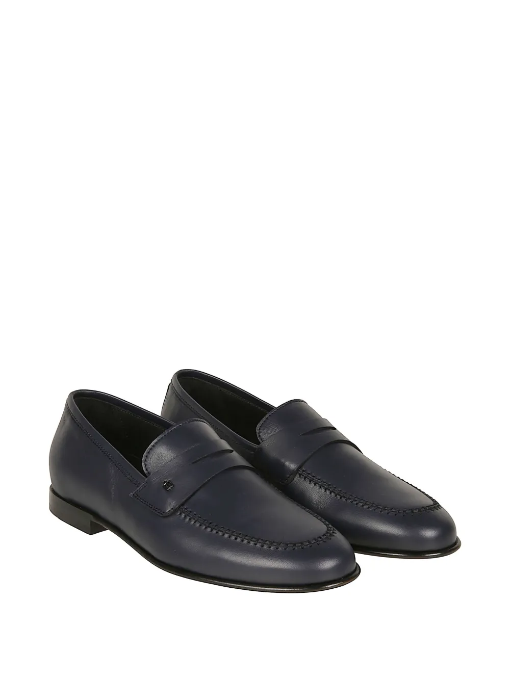 Baldinini leather penny loafers Blauw