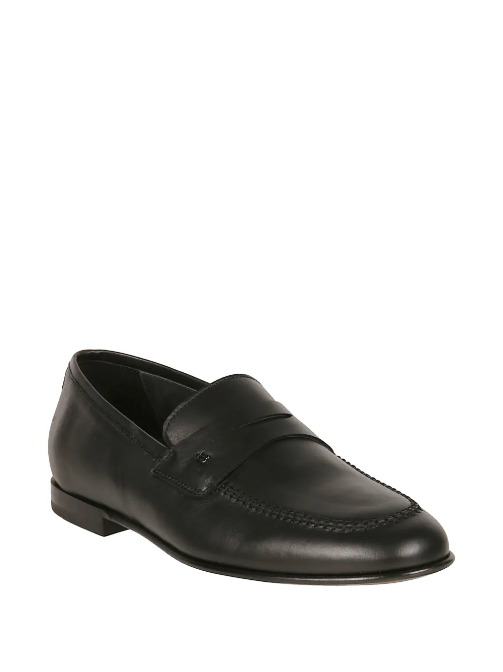 Baldinini leather penny loafers Zwart