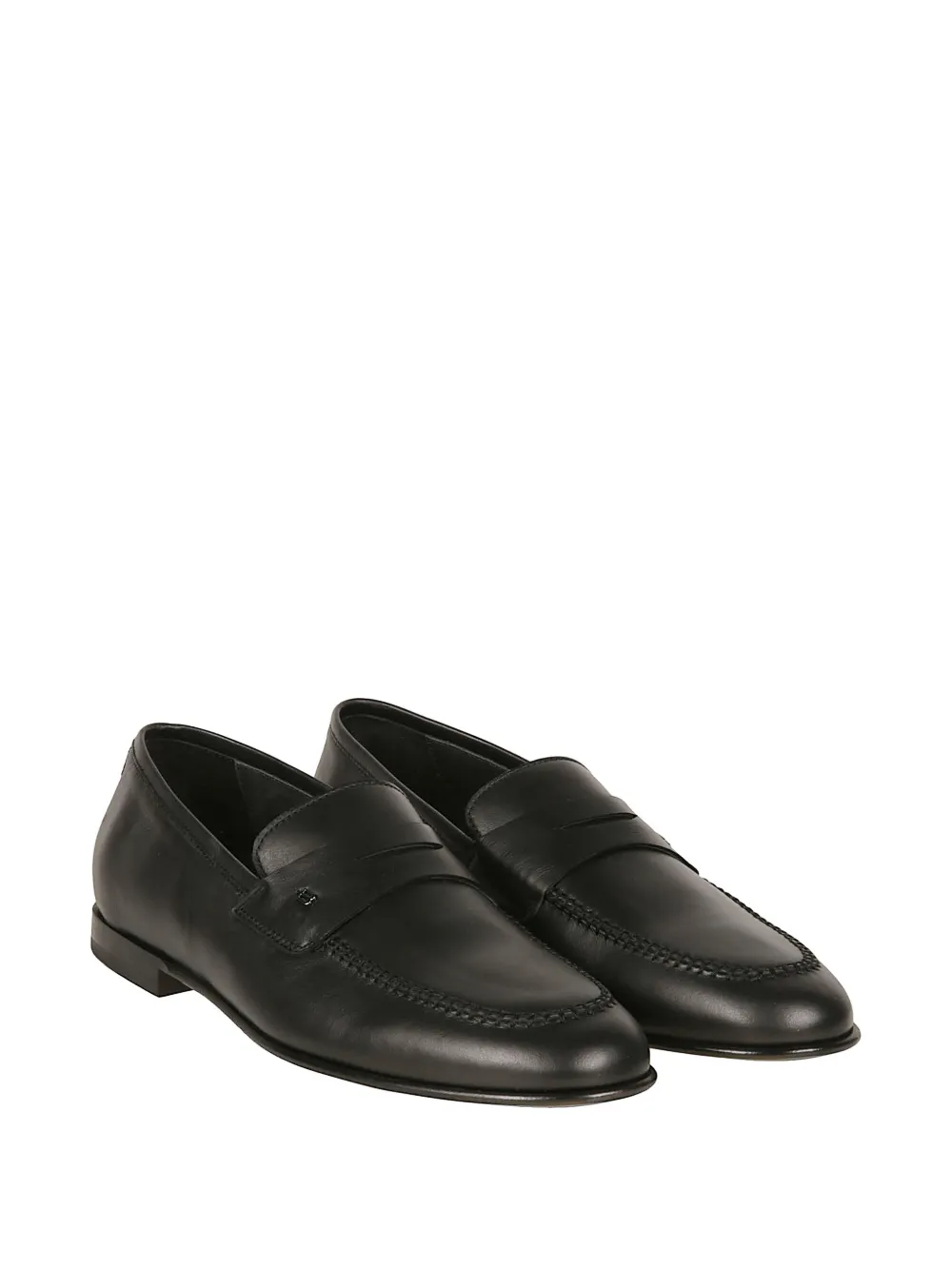 Baldinini leather penny loafers Zwart