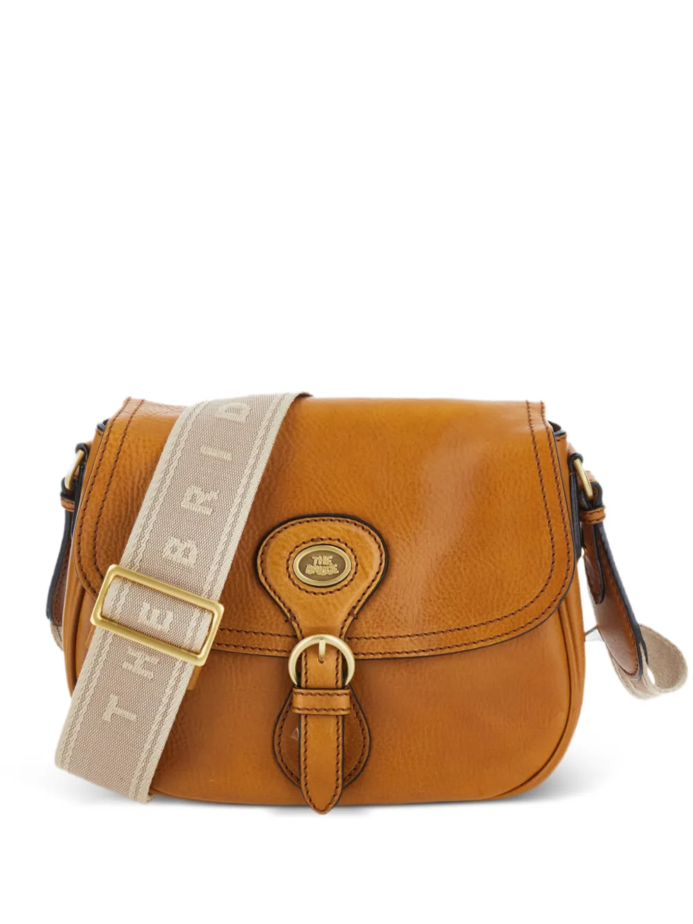The Bridge buckle-strap leather shoulder bag - Toni neutri