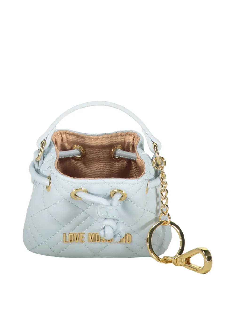  Love Moschino Quilted-bag Keyring - Blue 