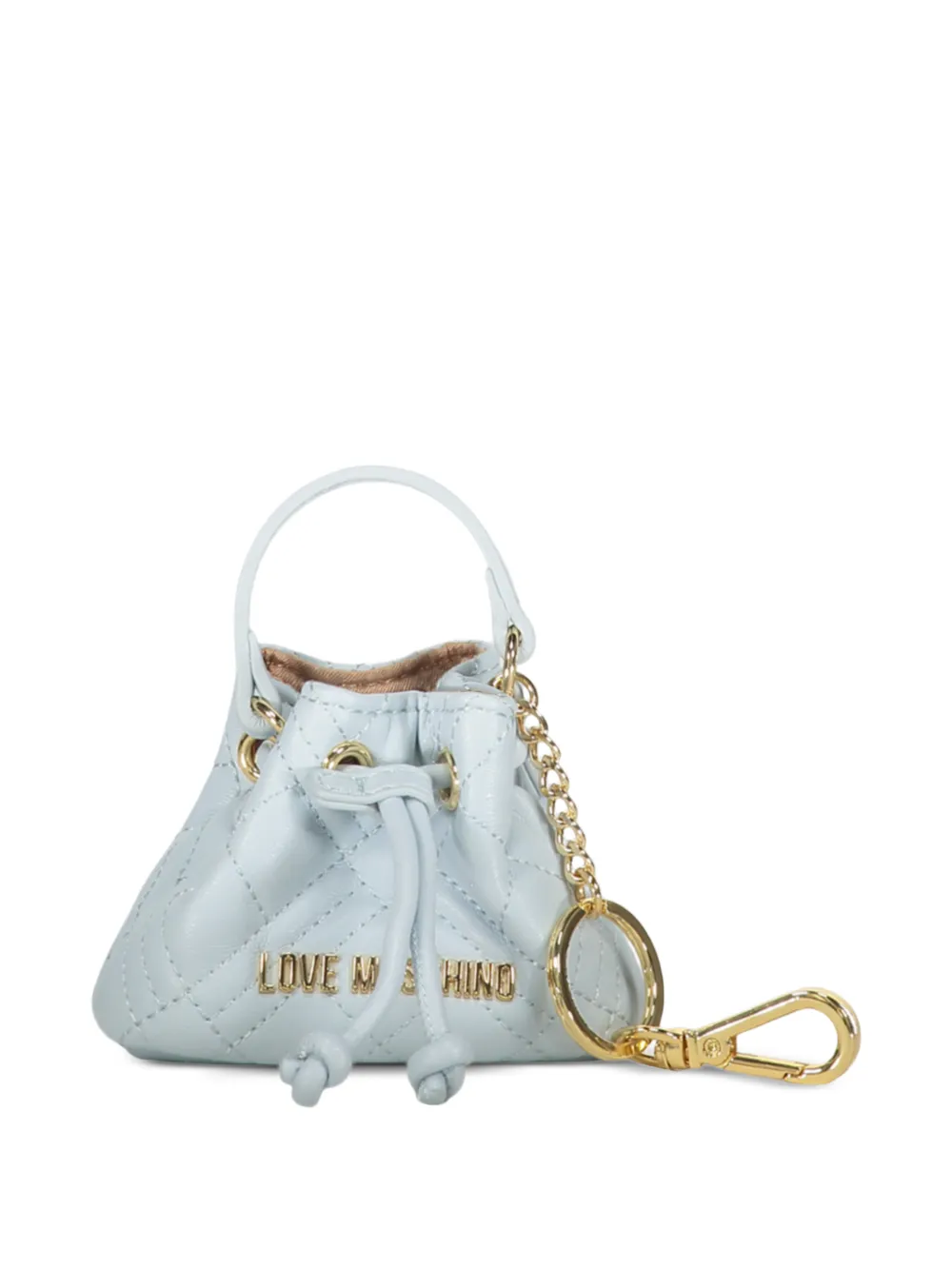 Love Moschino quilted-bag keyring - Blu